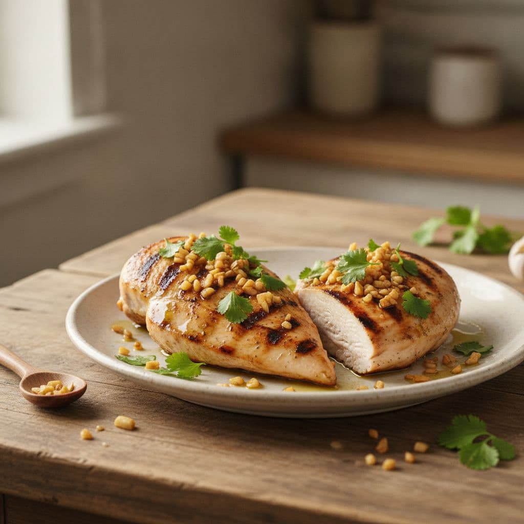 grilled garlic and coriander chicken
