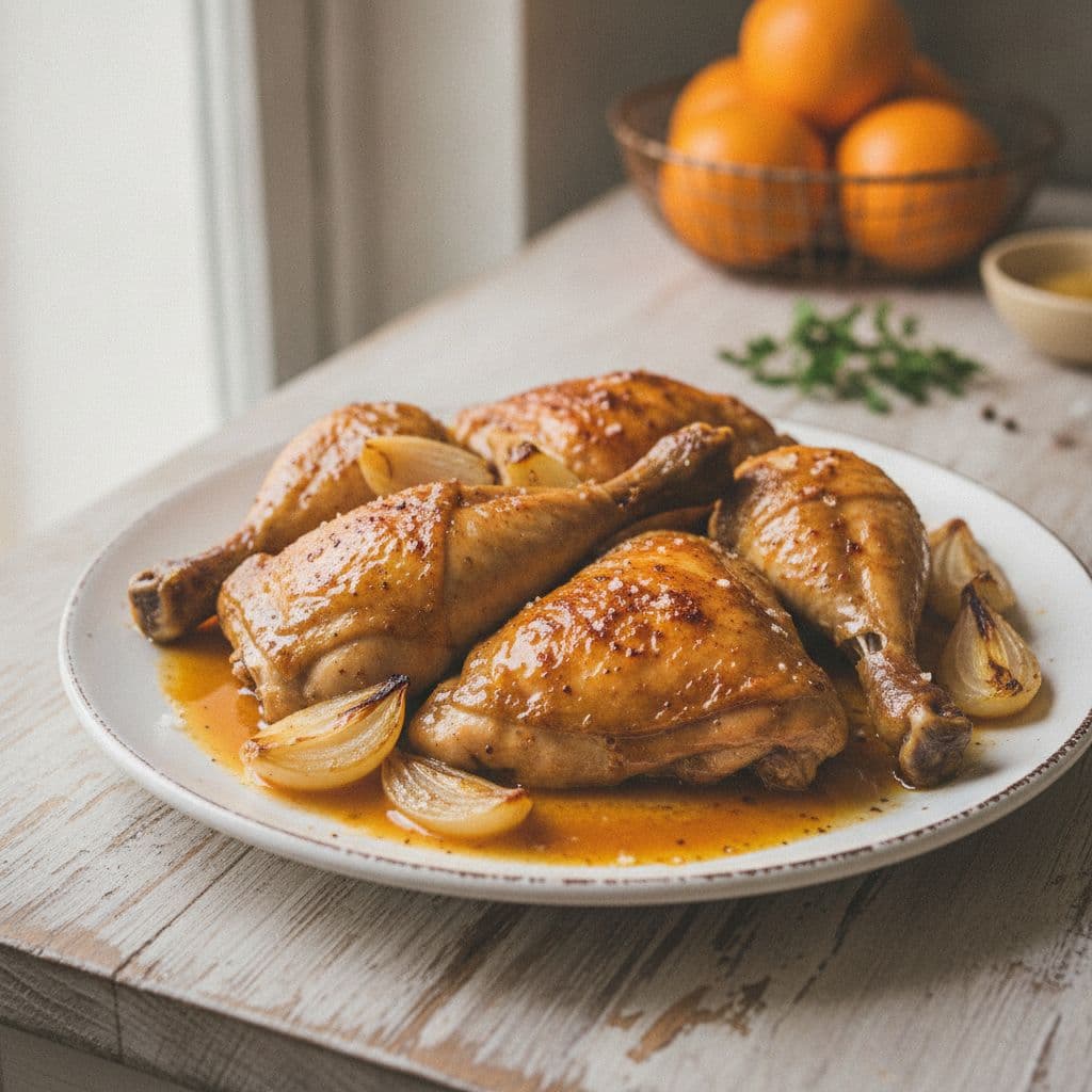 honey-spiced chicken with orange sauce