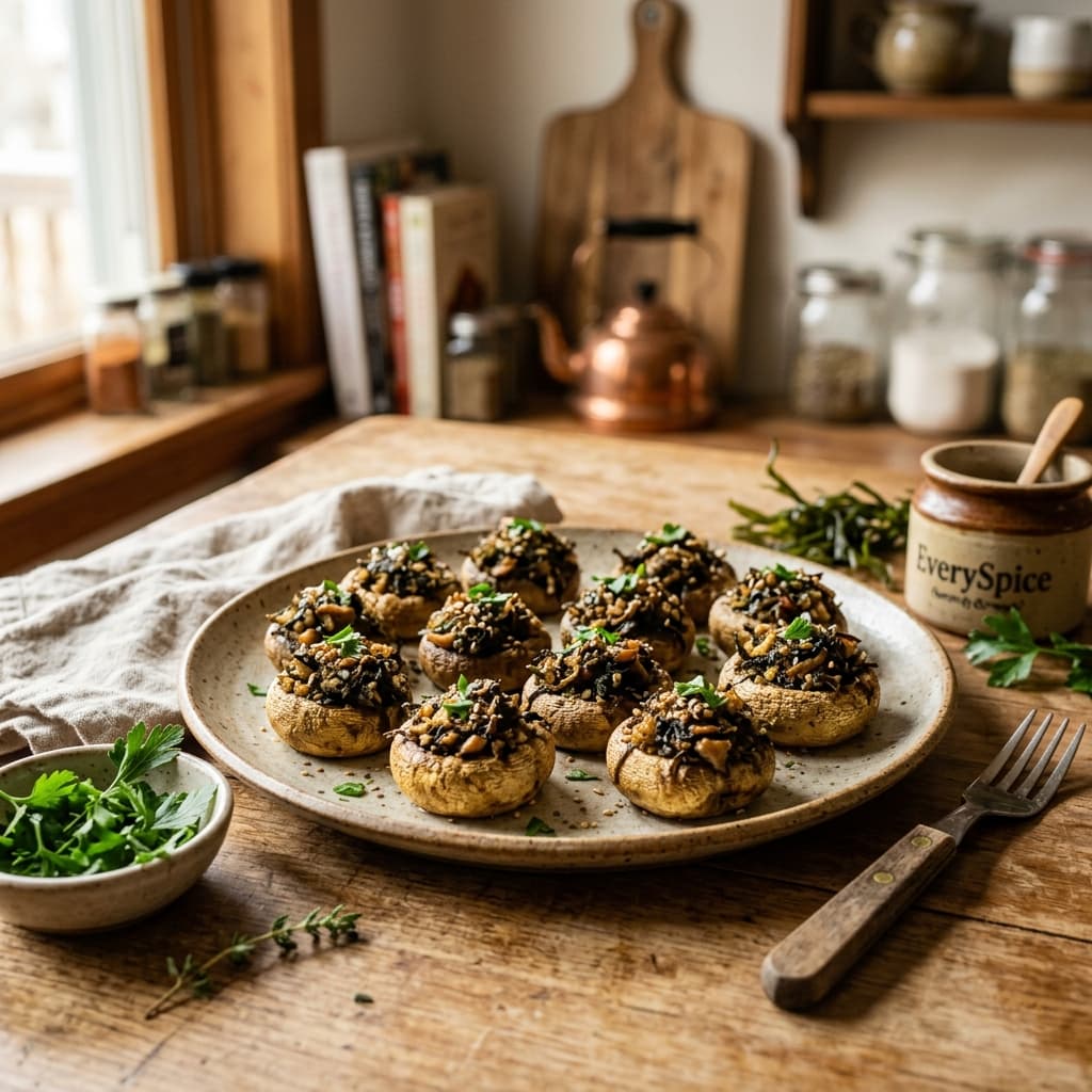 Arame-Stuffed Mushroom Caps