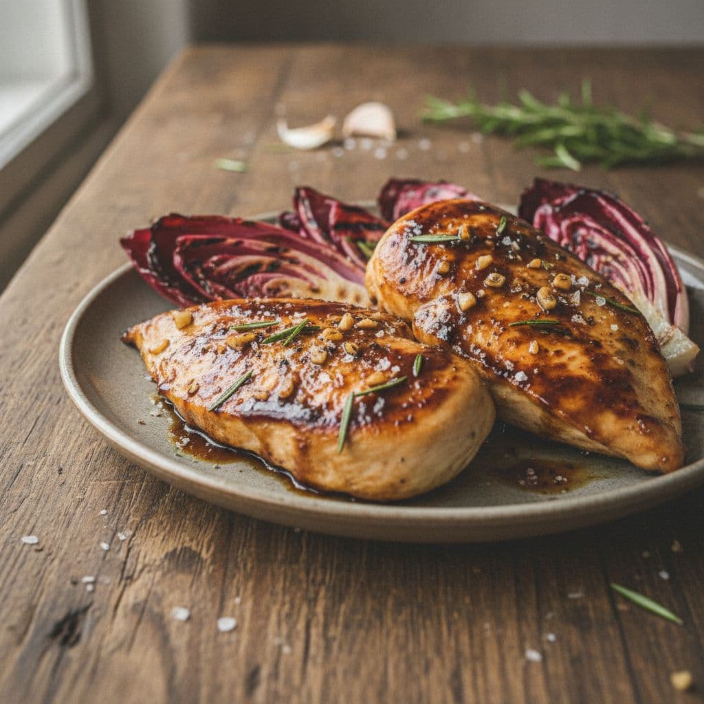 Balsamic Glazed Chicken with Grilled Treviso