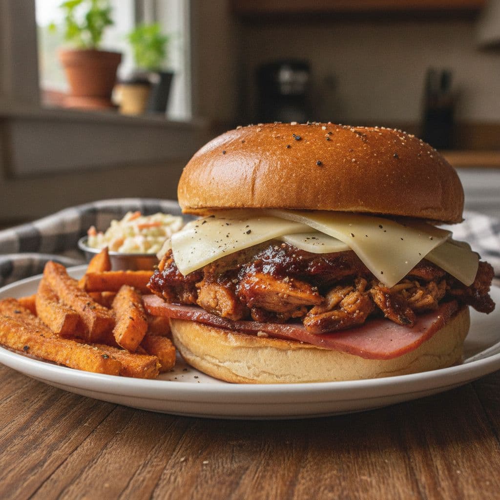 Barbecued Chicken On a Bun