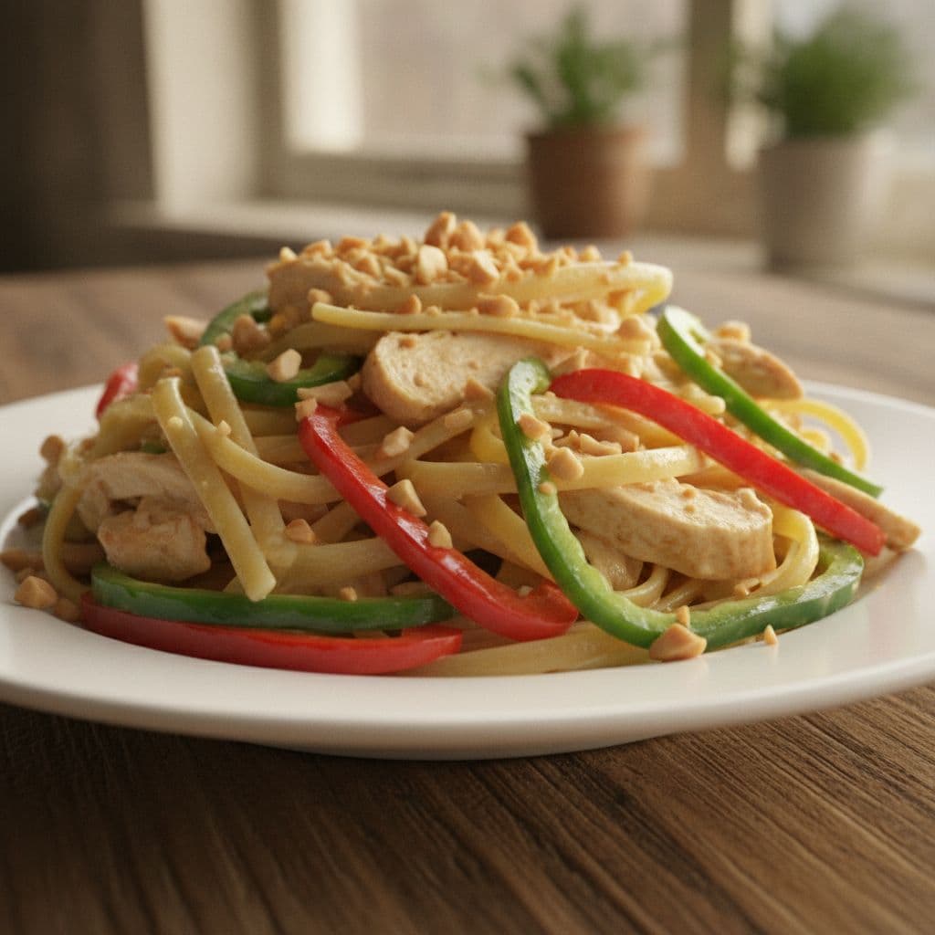 Pasta Chicken Salad with Peanuts