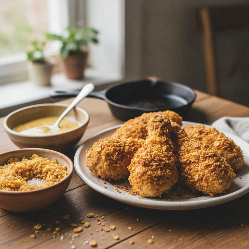 Oven-Fried Corn Flake Chicken