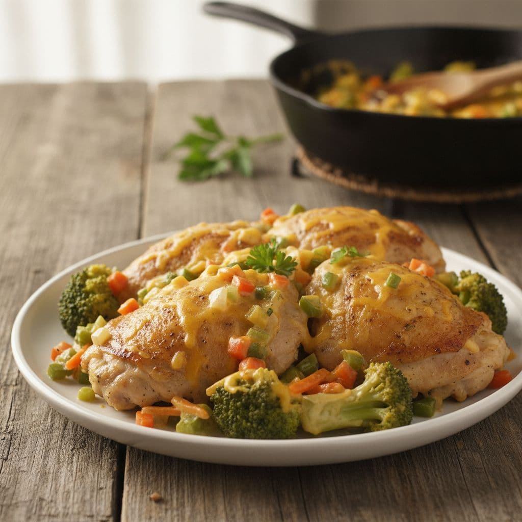 Chicken Thighs In Cheesy Broccoli Sauce