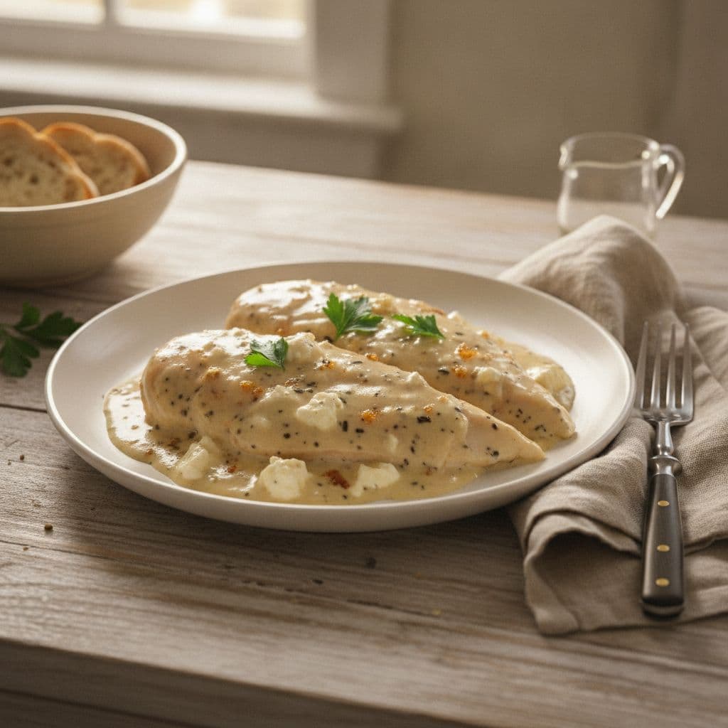 Crockpot Chicken with Italian Cream Sauce
