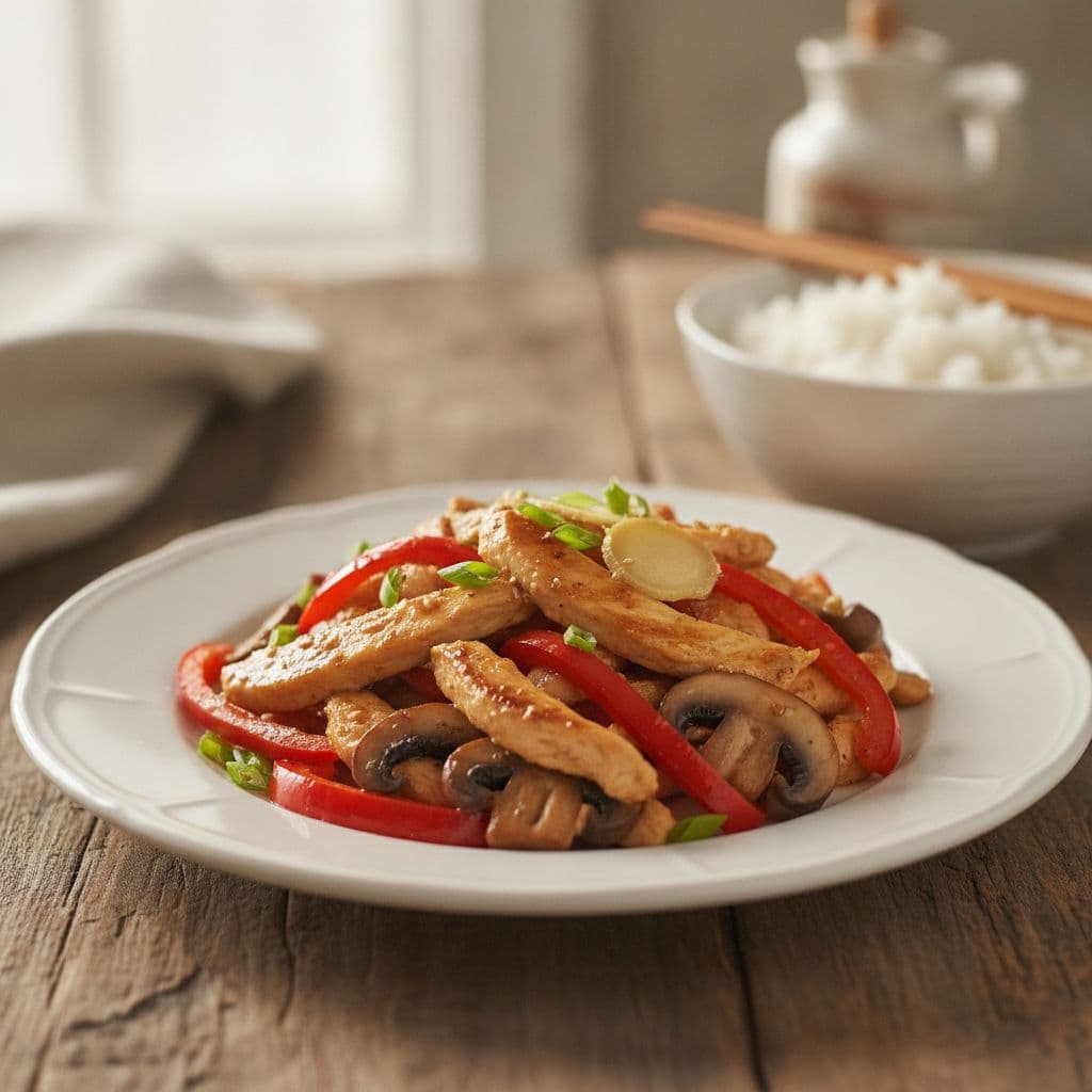 gingered chicken with vegetables