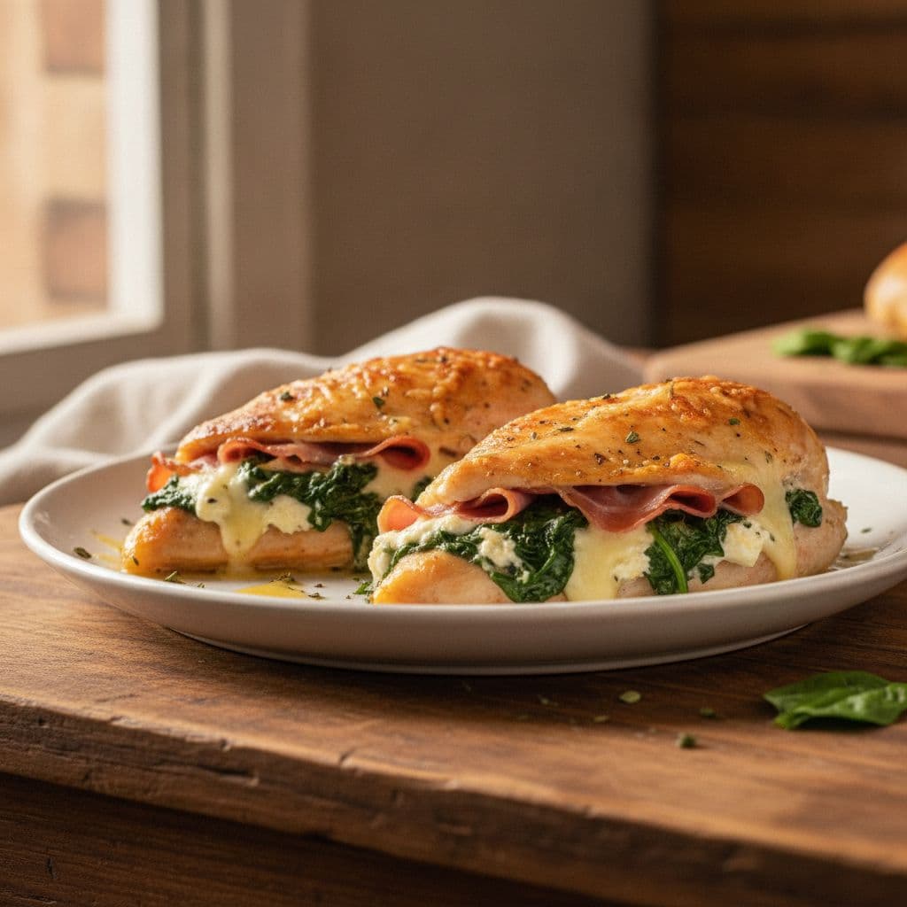 spinach, ham and cheese stuffed chicken breasts