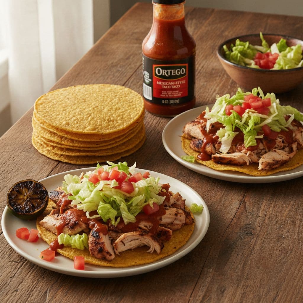 smoky grilled chicken tostadas
