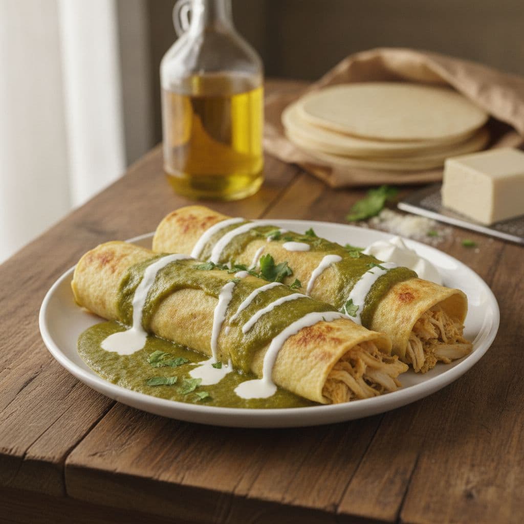 chicken enchiladas with green sauce