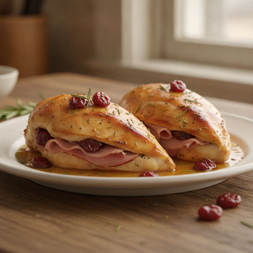ham and cherry stuffed chicken