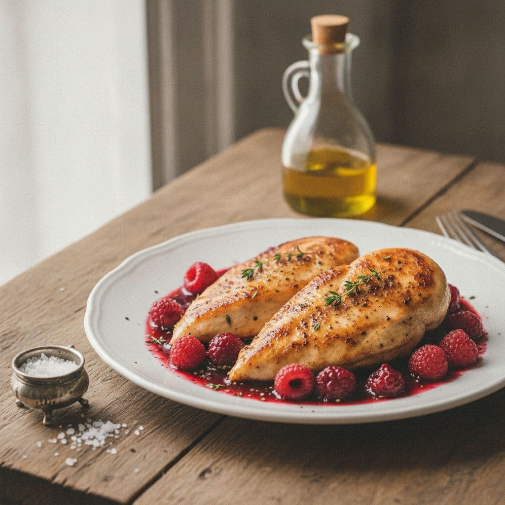 raspberry-wine sauced chicken breasts
